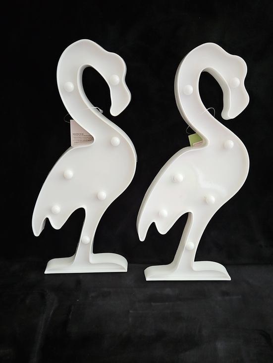 Other - White Flamingo LED Table Decor - Set of 2